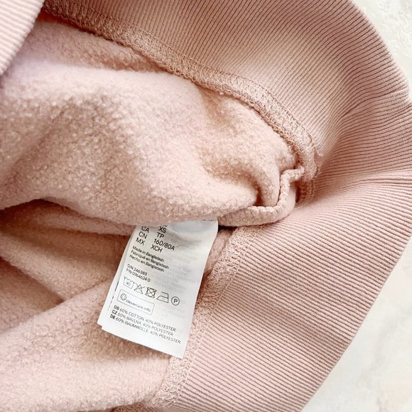 H&M DIVIDED Pink Oversized Crewneck Pullover Sweatshirt Women XS - Picture 3 of 4